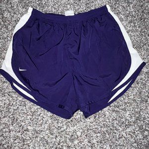 PURPLE&WHITE NIKE SHORTS (SIZE M)